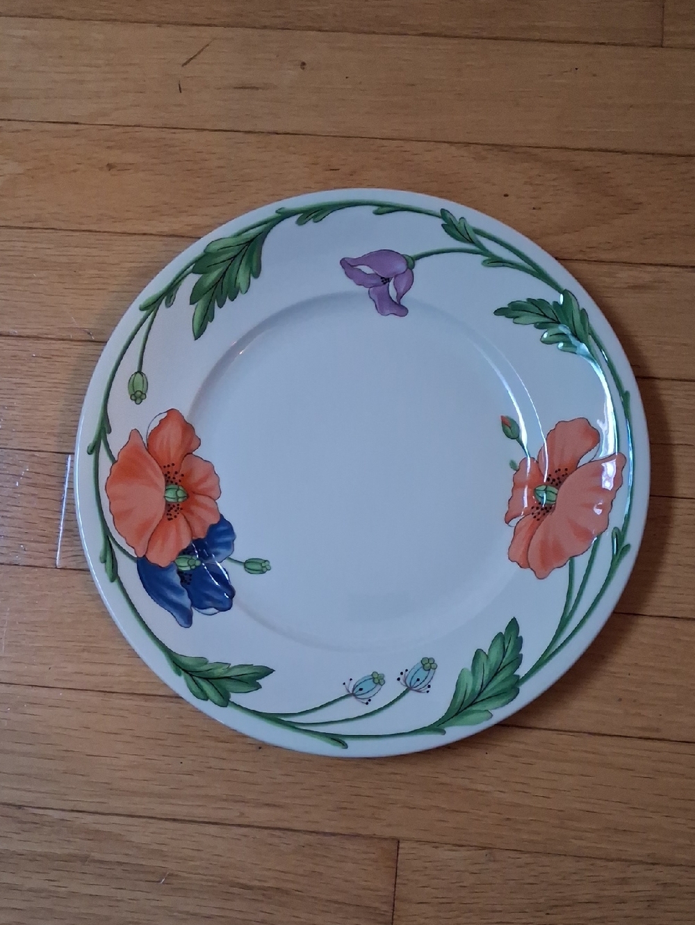 Villeroy &Boch Floral Poppy Dinner Plate - Orange & Green Accent